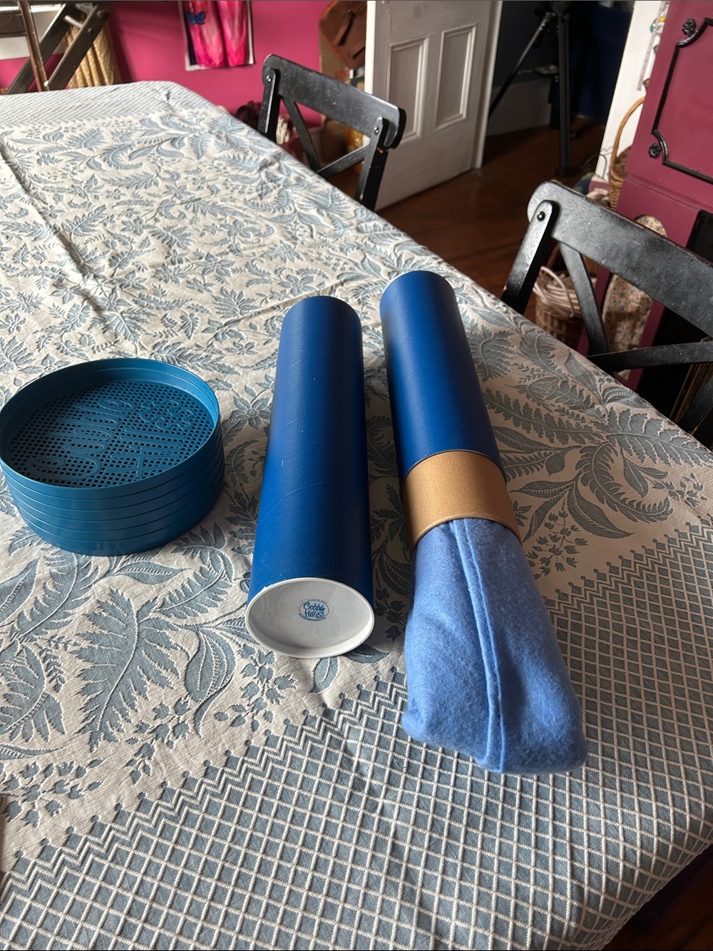 Cobble Hill Puzzle Travel and Storage Tube with Felt Mat with 5 organizing trays